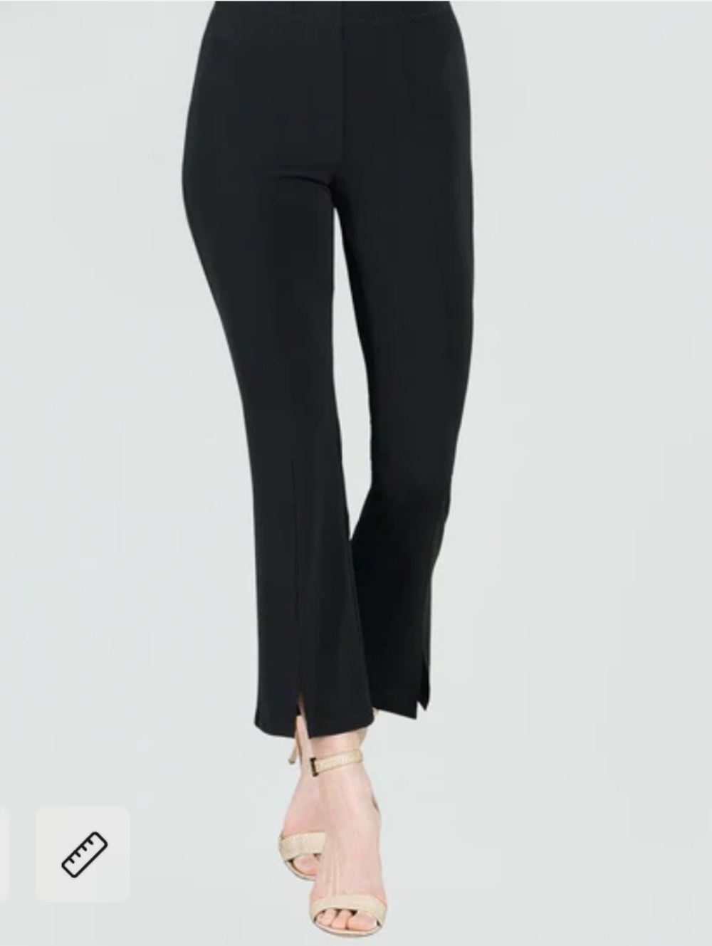 Clara Sun Woo Center Seam Front Slit Ankle Pant Black Size Small
